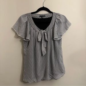 Women’s PM Sara Michelle blouse with flutter sleeve